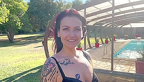 Redhead gets two cocks in a threesome for a face to mouth