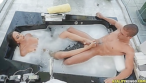 Hot milf in a shower gets her pussy fucked by a friend