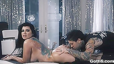 Deepthroat blowjob from a busty blonde with big boobs