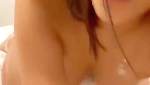 Latina with school outfit fucks on bed in amateur porn