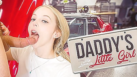 Cute blonde teen is getting a hard blowjob in doggy style