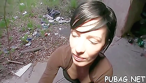 Nude babe in sexy bikini dress and red bikini outdoor pov