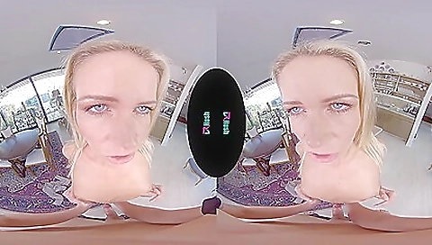 Sexy blonde girl likes a hard cock sucking and getting creampie