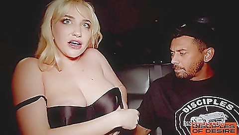 Blonde babe is getting fucked in stockings in the porn film