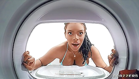 Horny white dick gets inserted in a big ass ebony girl