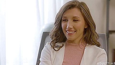 Office mate gives a deepthroat blowjob and fucks her