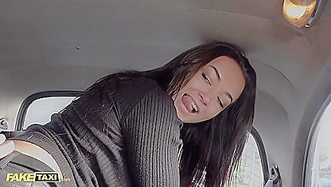 A girl in the car dances and gets nailed by her partner