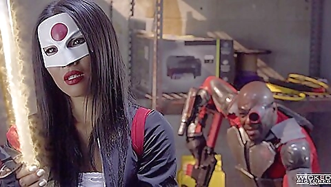 Brunette babe with hairy pussy sucks and rides a cock