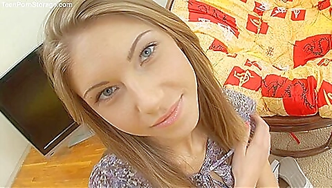 Fingering a brunette teen and taking her in the doggystyle