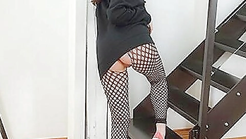 Busty brunette receives her cock in her ass in doggy style