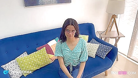 Gorgeous brunette babe with a nice face gets a facial