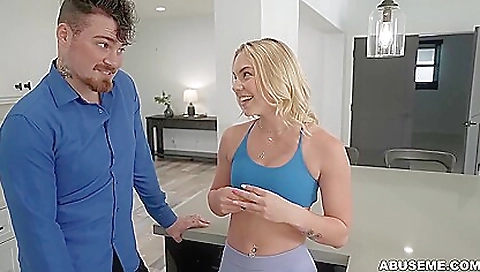 Busty blonde teen with small tits gets her pussy fucked