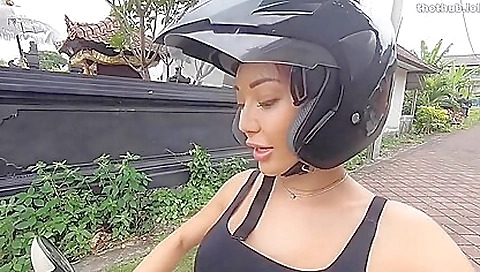 Sexy asian solo female in sexy bikini in hot outdoor video