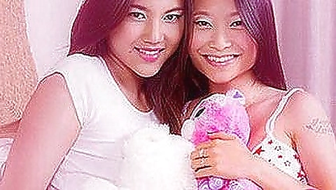 Asian teen in black heels and white heels in vr porn