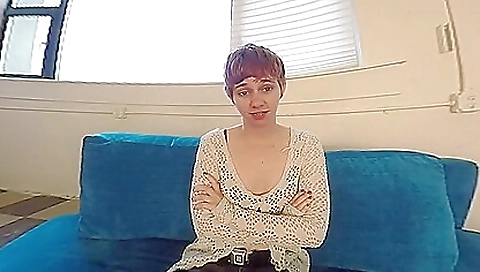 Busty brunette babe gets naked for hardcore casting in vr