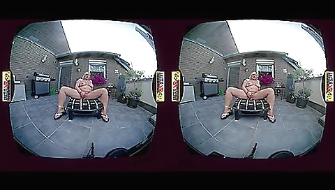 Solo mature busty woman is wearing a sexy lingerie and vibrator