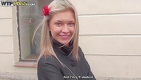 Blonde milf with a shaved pussy fucks two men on the couch