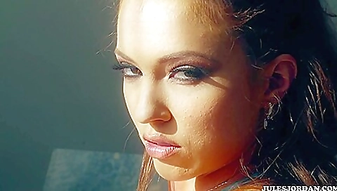 Horny brunette gets fucked in her stockings by a dude