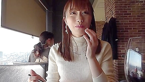 Asian brunette gets fucked with a dildo and then with a cock