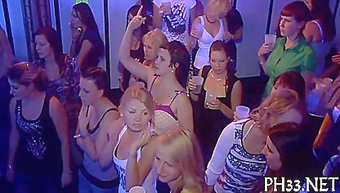 Horny ebony girl with a nice figure is having fun with a group