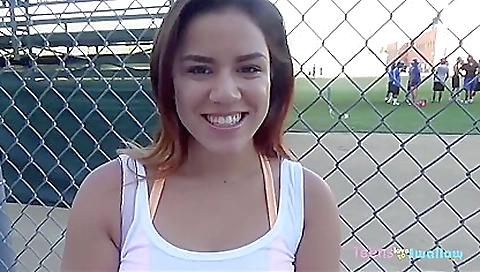 Mature teen girl swallows a load of cum after footjob